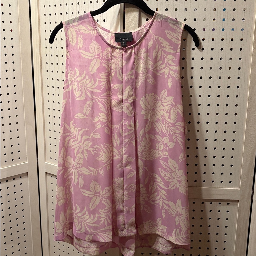 Lumiere Floral Sleeveless Polyester Top - Light Purple